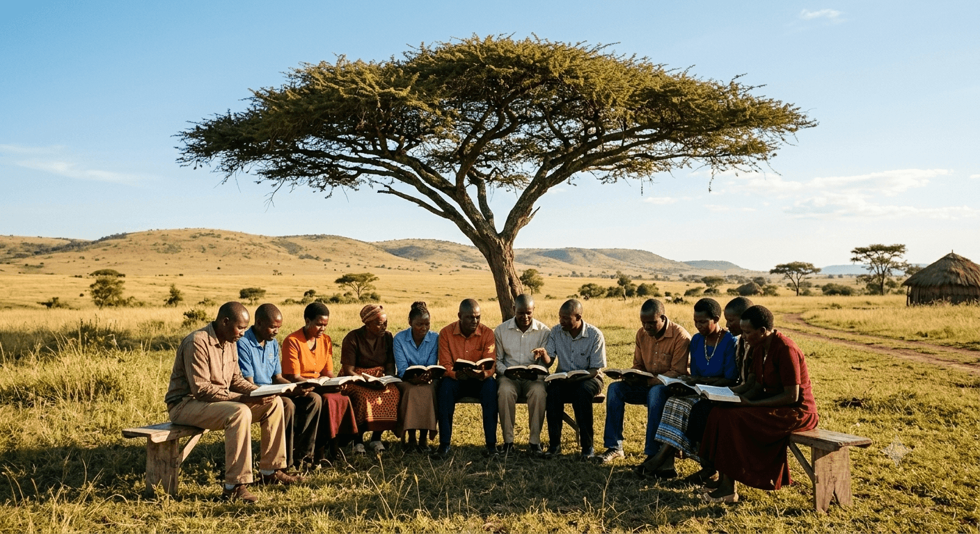 People studying the Bible together