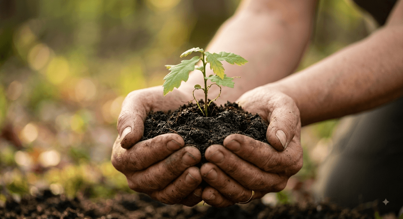 Plant growing from soil